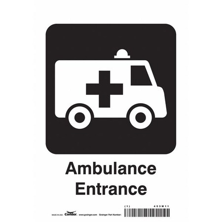 Condor Ambulance Entrance, 7 in W x 10 in H, Horizontal Rectangle, Vinyl, 453M11 453M11