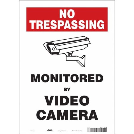 Condor Security Sign, 14 in Height, 10 in Width, Vinyl, Vertical Rectangle, English 453N70