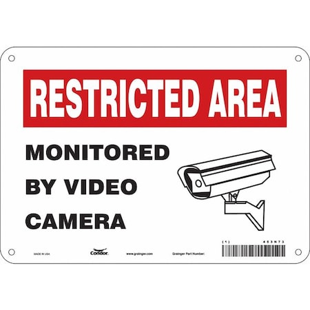 Condor Security Sign, 7 in H, 10 in W, Polyethylene, Vertical Rectangle, English, 453N73 453N73