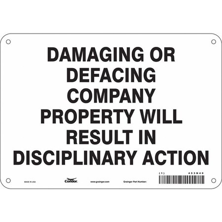 Condor Security Sign, 7 in H, 10 in W, Polyethylene, Vertical Rectangle, English, 453N40 453N40