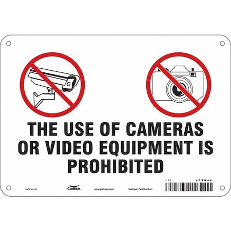 Condor Security Sign, 7 in H, 10 in W, Aluminum, Vertical Rectangle, English, 453N44 453N44
