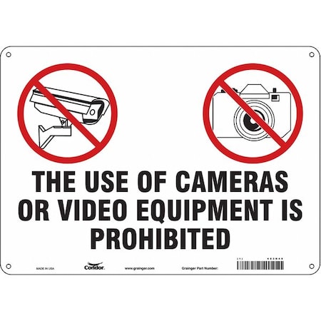 Condor Security Sign, 10 in H, 14 in W, Aluminum, Horizontal Rectangle, English, 453N45 453N45