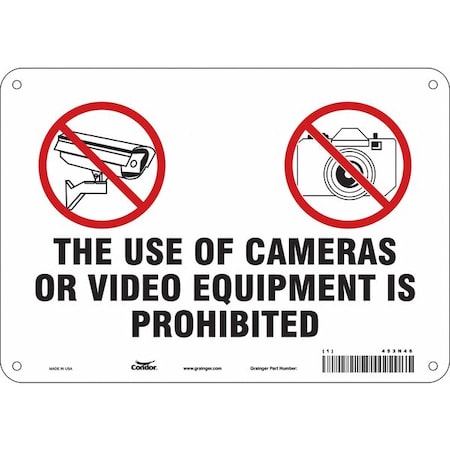 Condor Security Sign, 7 in H, 10 in W, Polyethylene, Vertical Rectangle, English, 453N46 453N46