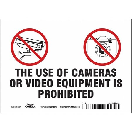 Condor Security Sign, 5 in H, 7 in W, Vinyl, Horizontal Rectangle, English, 453N48 453N48