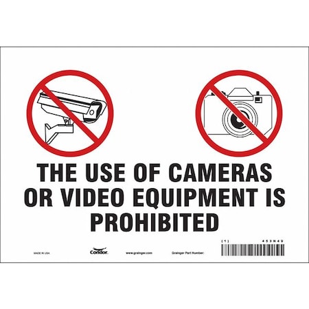 Condor Security Sign, 7 in H, 10 in W, Vinyl, Vertical Rectangle, English, 453N49 453N49