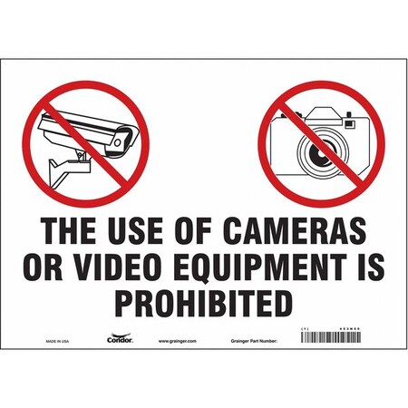 Condor Security Sign, 10 in H, 14 in W, Vinyl, Horizontal Rectangle, English, 453N50 453N50