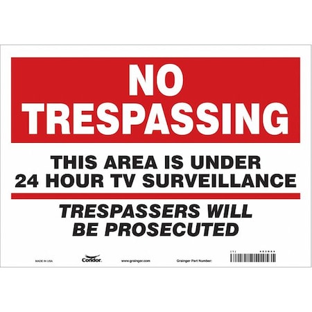 Condor Safety Sign, 10 in Height, 14 in Width, Vinyl, Horizontal Rectangle, English, 453N64 453N64