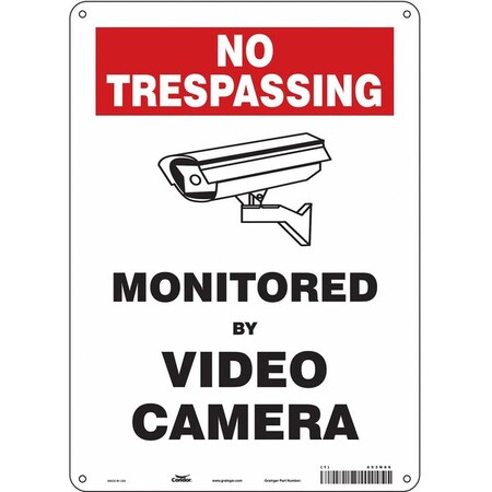 Condor Security Sign, 14 in Height, 10 in Width, Aluminum, Vertical Rectangle, English 453N66