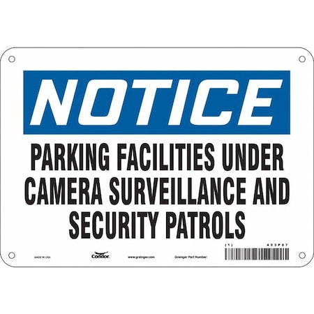 Condor Security Sign, 7 in H, 10 in W, Aluminum, Vertical Rectangle, English, 453P87 453P87