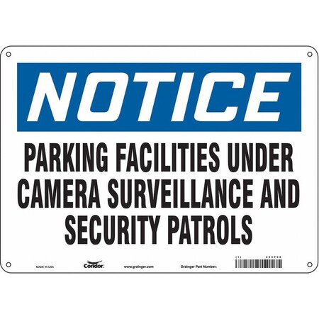 Condor Security Sign, 10 in H, 14 in W, Polyethylene, Horizontal Rectangle, English, 453P90 453P90