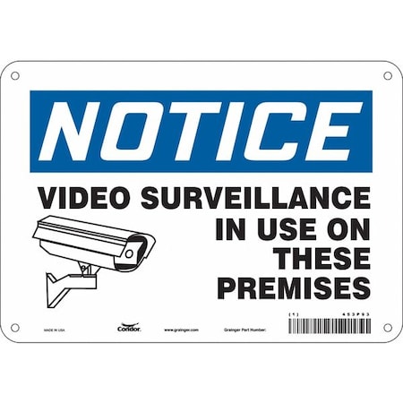 Condor Security Sign, 7 in H, 10 in W, Aluminum, Vertical Rectangle, English, 453P93 453P93