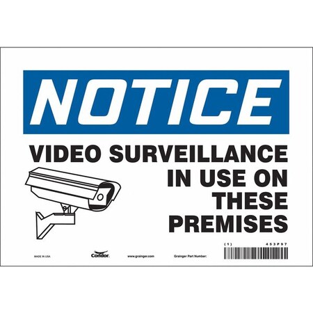 Condor Security Sign, 7 in H, 10 in W, Vinyl, Vertical Rectangle, English, 453P97 453P97
