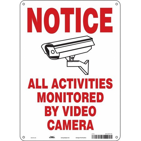 Condor Security Sign, 14 in H, 10 in W, Aluminum, Vertical Rectangle, English, 453P75 453P75