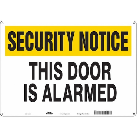 Condor Security Sign, 14 in H, 20 in W, Aluminum, Horizontal Rectangle, English, 453P17 453P17