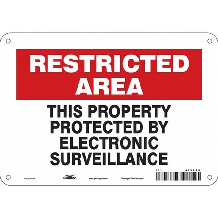 Condor Security Sign, 7 in H, 10 in W, Aluminum, Vertical Rectangle, English, 453P20 453P20