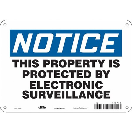 Condor Security Sign, 7 in H, 10 in W, Polyethylene, Vertical Rectangle, English, 453P69 453P69