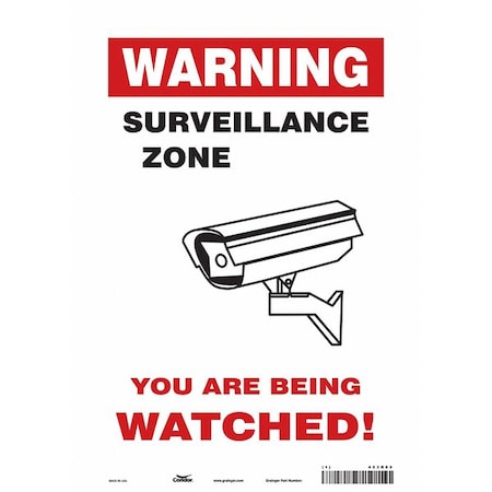 Condor Security Sign, 14 in H, 10 in W, Vinyl, Vertical Rectangle, English, 453R83 453R83