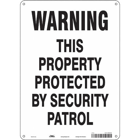 Condor Security Sign, 14 in H, 10 in W, Polyethylene, Vertical Rectangle, English, 453R89 453R89