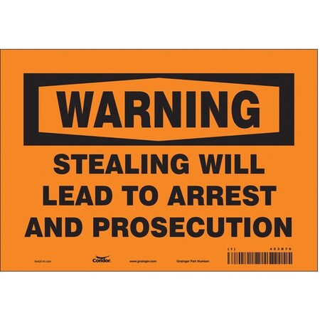 Condor Security Sign, 7 in H, 10 in W, Vinyl, Vertical Rectangle, English, 453R76 453R76