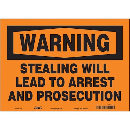 Condor Security Sign, 10 in H, 14 in W, Vinyl, Horizontal Rectangle, English, 453R77 453R77