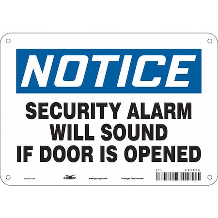 Condor Security Sign, 7 in H, 10 in W, Polyethylene, Vertical Rectangle, English, 453R04 453R04