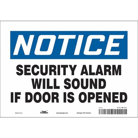 Condor Security Sign, 7 in H, 10 in W, Vinyl, Vertical Rectangle, English, 453R06 453R06
