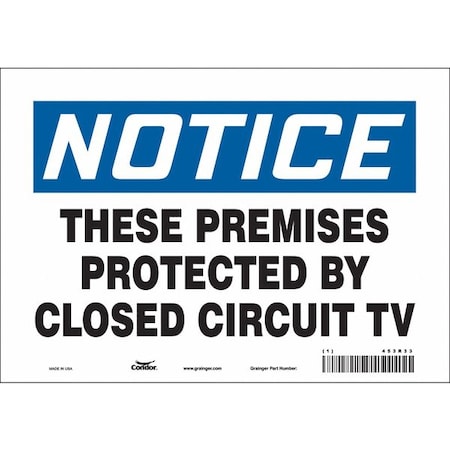 Condor Security Sign, 7 in H, 10 in W, Vinyl, Vertical Rectangle, English, 453R33 453R33