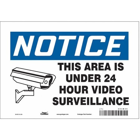 Condor Security Sign, 7 in H, 10 in W, Vinyl, Vertical Rectangle, English, 453R45 453R45