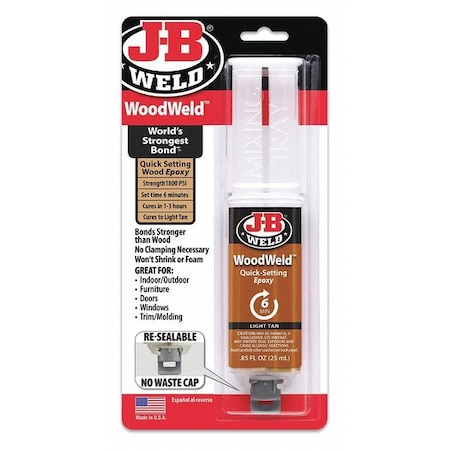 J-B Weld Epoxy Adhesive, MinuteWeld Series, Clear, Dual-Cartridge, 1:01 Mix Ratio, 1 hr Functional Cure 50151