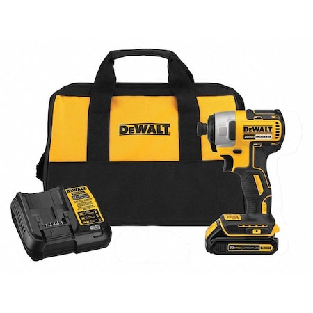 Dewalt 20V MAX 1/4In Cordless Impact Driver Kit, (1) 1.3Ah Battery DCF787C1