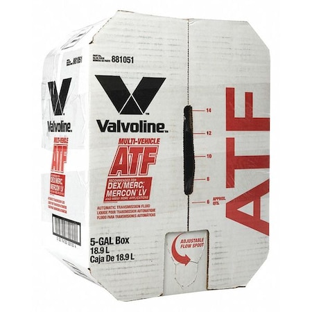 Valvoline Automatic Transmission Fluid, Bottle, 5 gal, ATF, Synthetic, Red 881051