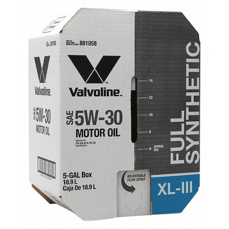 Valvoline Motor Oil, 5 gal. Sz, 5W-30 SAE Grade, Box 881058