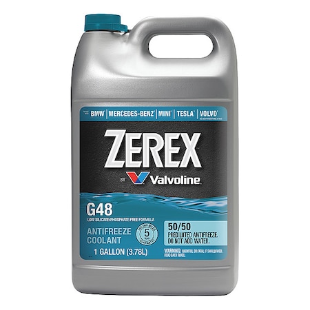 DEX-P01Ⅱ&DEQ-P01Ⅱ&RD-7X Zerex Antifreeze Coolant, Blue, 1 gal. Sz, 7.1 pH 859537 | Zoro