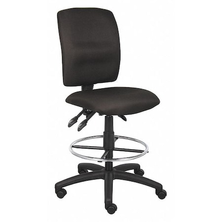 Zoro Select Fabric Drafting Chair, 29 1/2-, No Arm, Black 453A10