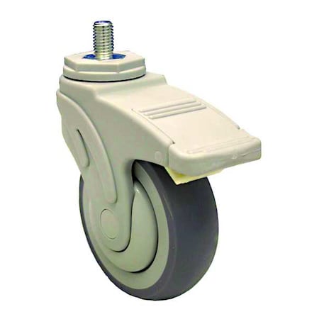 Zoro Select Stem Caster, 4"dia, Rubber, 190lb P17S-RP040K-ST85-TB