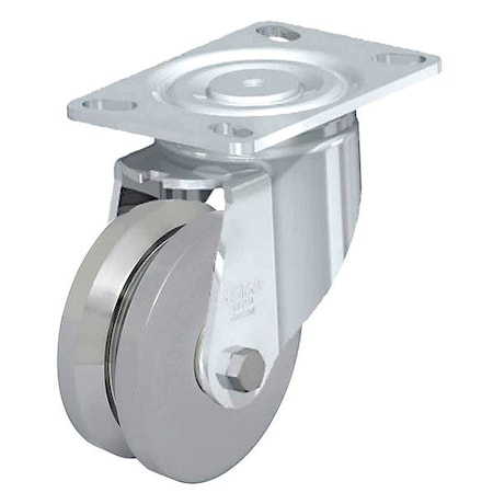 Zoro Select Plate Caster, 1760 lb. Load, Silver Wheel LH-DSPK 150K-16
