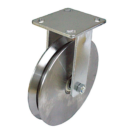 Zoro Select Plate Caster, 1250 lb. Load, Silver Wheel P21R-DSPK 125K-14