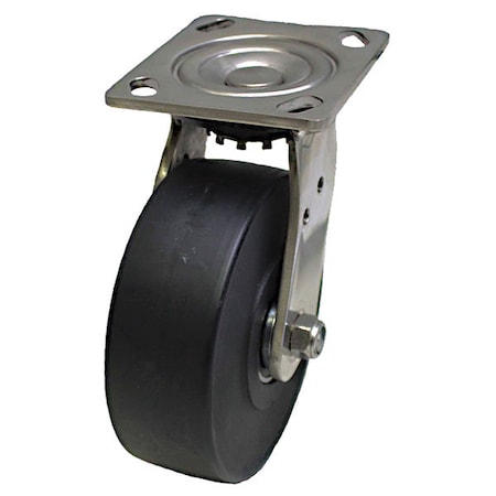 Zoro Select Plate Caster, 880 lb. Load, Black Wheel P21SX-NMB040K-14