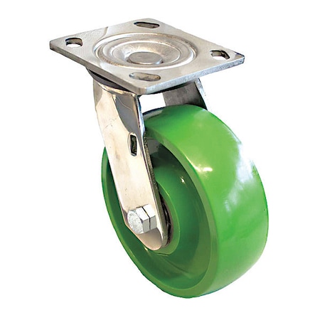 Zoro Select Plate Caster, 880 lb. Load, Green Wheel P21SX-U060K-14