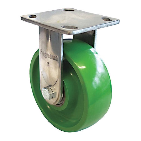Zoro Select Plate Caster, 880 lb. Load, Green Wheel P21RX-U060K-14