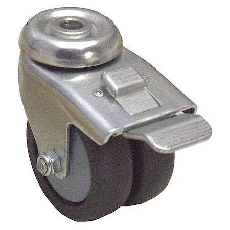 Zoro Select Bolt Hole Caster, 220 lb. Load, Gray Wheel P9S-RP030K-H-TB