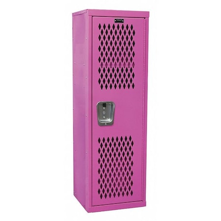 Hallowell Wardrobe Locker, 15 in W, 15 in D, 48 in H, (1) Tier, (1) Wide, Pink HTL151548-1BG