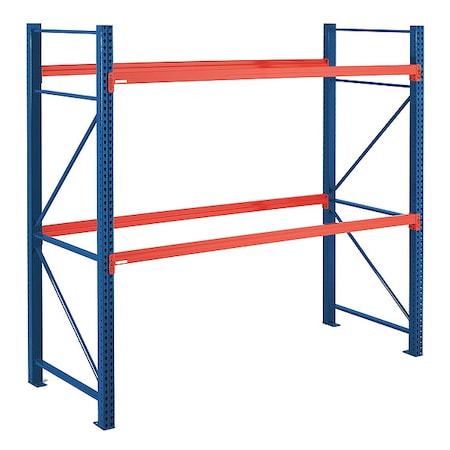 Steel King Pallet Rack Starter Unit, Teardrop, Roll Formed Style, 8 ft H, 102 in W, 42 in D, Green/Orange AP042096M400096S