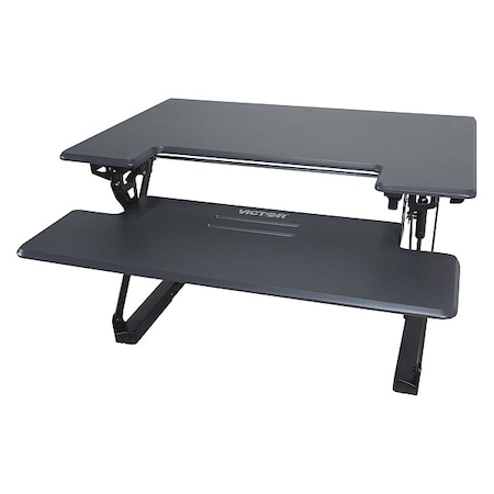 Victor Technology Height Adjustable Standing Desk with Keyboard Tray Standing Desk Converter, 23 in D X 36 in W X DCX760G