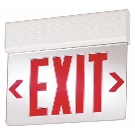 Lithonia Lighting Exit Sign, White, 1 Face(s), LED, Universal Mount, Nickel Cadmium EDG W 1 RW EL SD