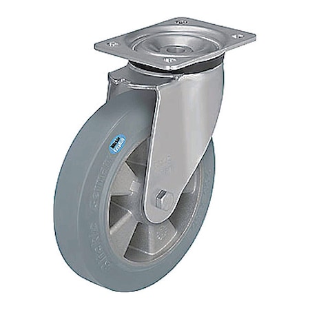 Zoro Select Plate Caster, 550 lb. Ld Rating, Swivel LK-ALEV 125K-14-SG