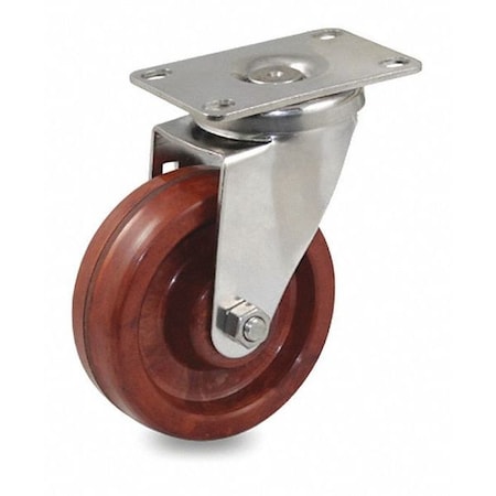 Zoro Select Plate Caster, 220 lb. Ld Rating, Swivel P12SX-HRP040G-12