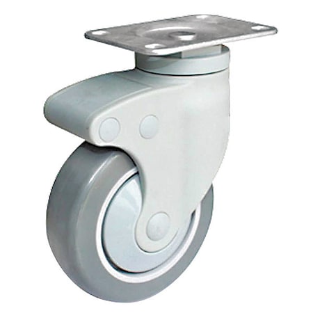 Zoro Select Plate Caster, 220 lb. Load, Gray Wheel P17S-RP050K-12