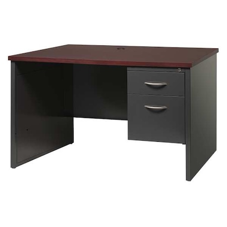 Hirsh Office Desk, Right Hand Pedestal, 48"W x 30"D, Char/Mahogany 20540