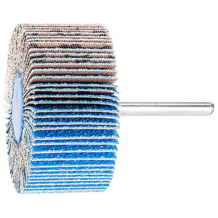 Pferd 2-1/2" x 1" Mounted Flap Wheel - 1/4" Shank - Zirconia Z-COOL - 60 Grit, INOX 45477